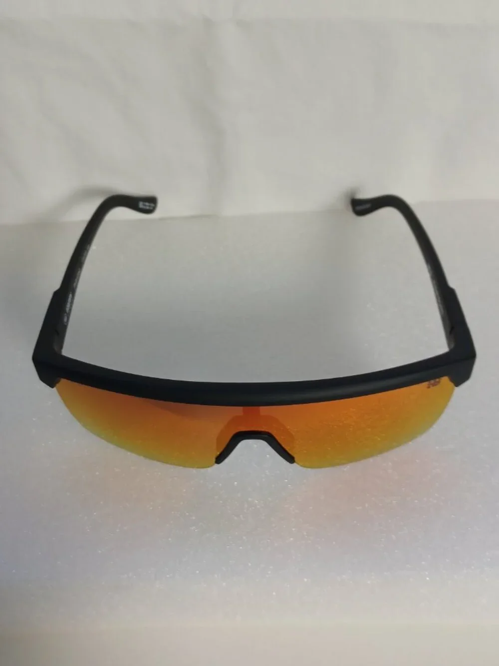 SPY Flynn 5050 Polarized Sunglasses Matte Black Happy Boost Orange Mirror New